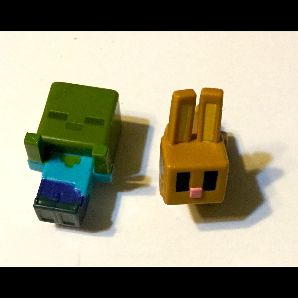 Minecraft Zombie and Bunny Mini Figures